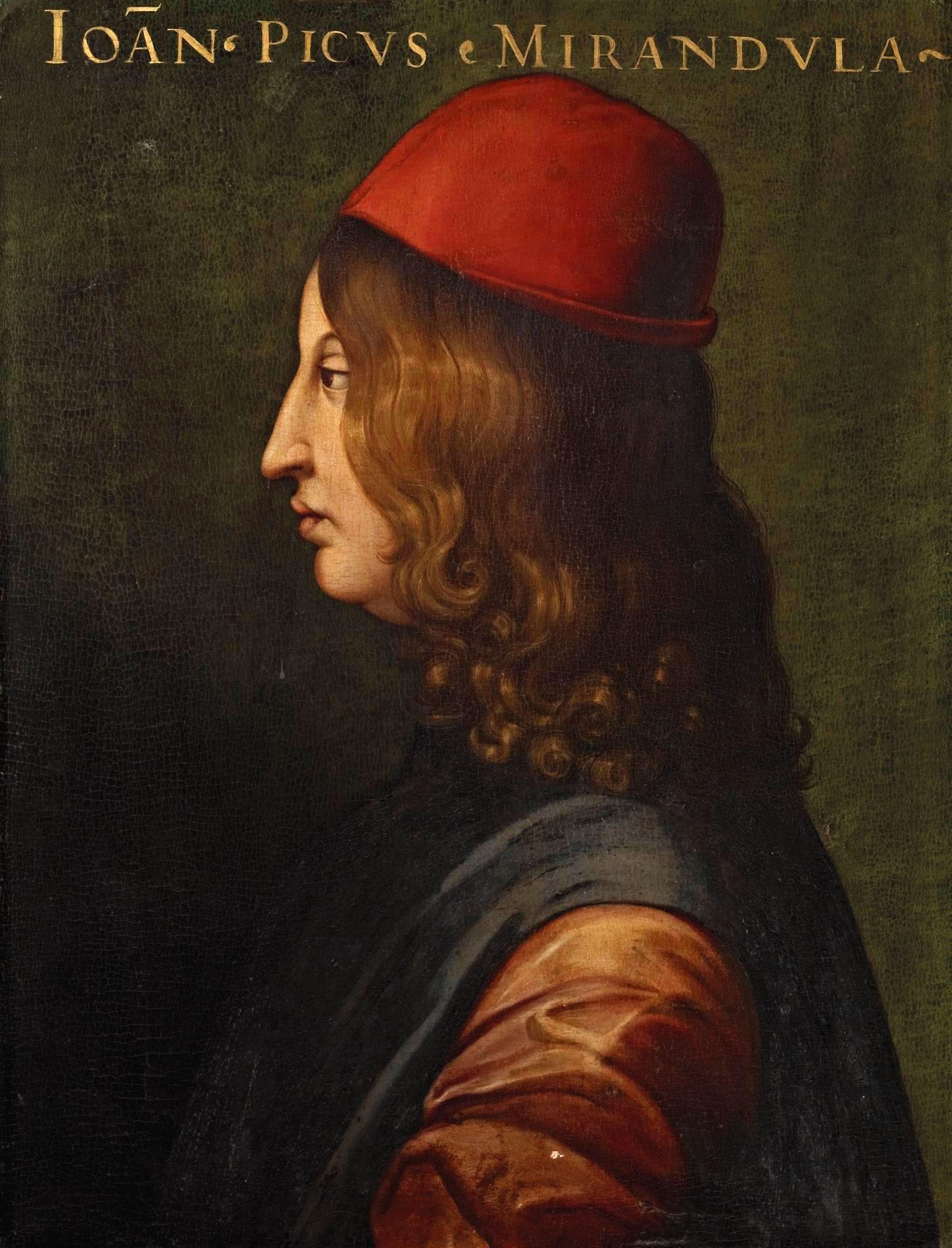 Portrait de Jean Pic de la Mirandole, jeune homme aux cheveux longs.