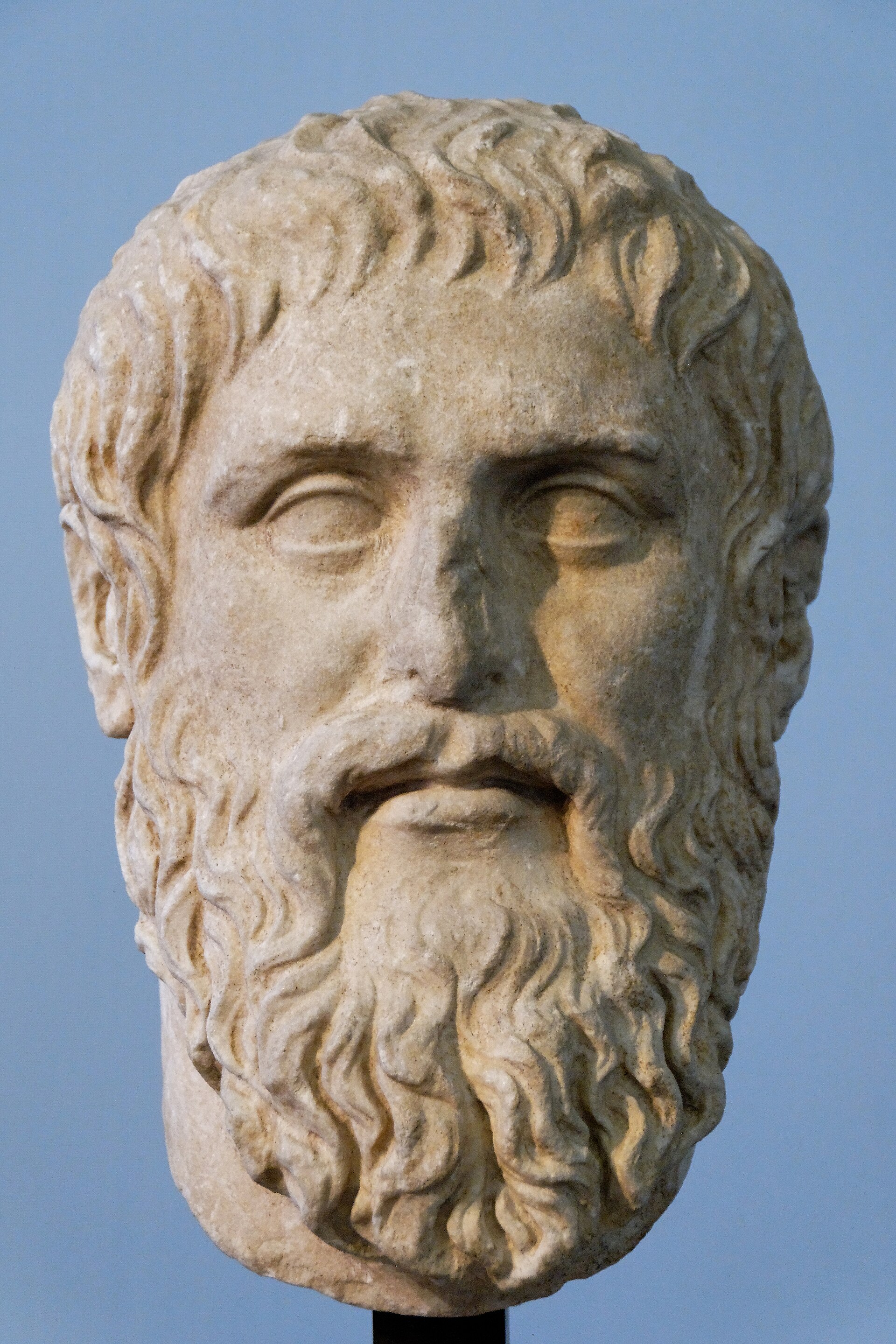 Buste antique de Platon en marbre.